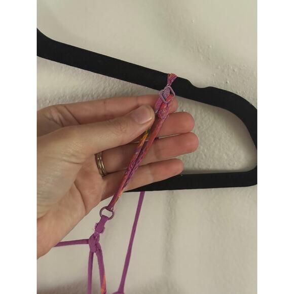 FARM Rio Maxi Dress Pink Orange Tropical Print Ruffled Tiered Spaghetti Strap - Picture 7 of 11